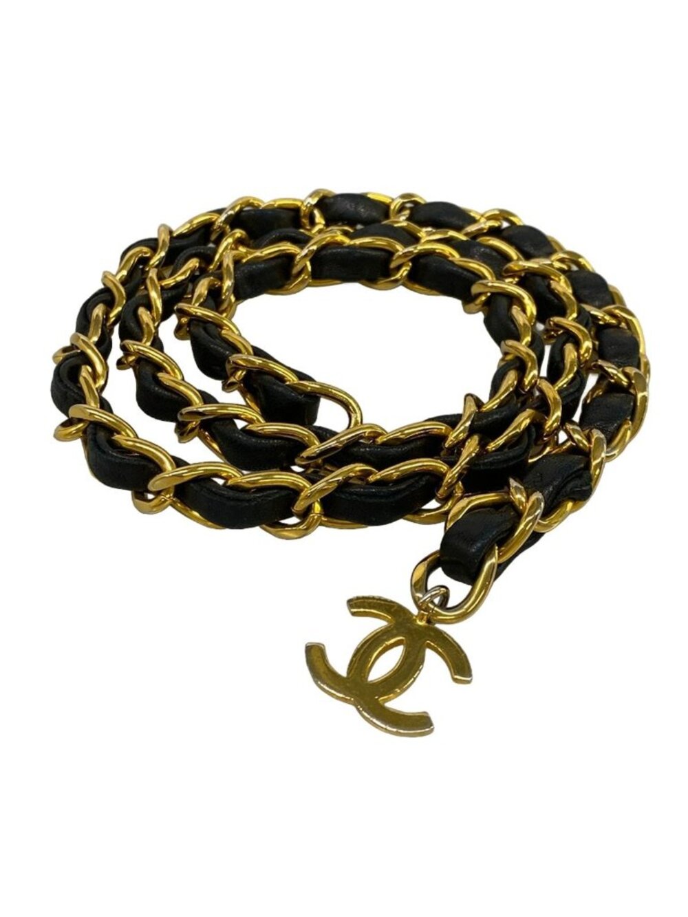 Chanel Belt Black Gold Boutique Lambskin